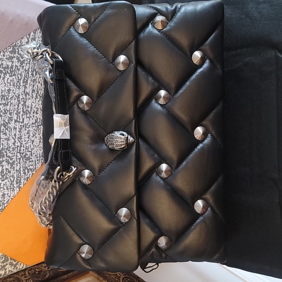 KURT GEIGER Kensington XXL Black Leather Crossbody Bag - Picture 13 of 16